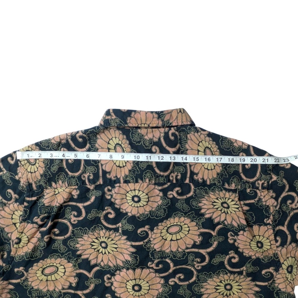 Nautica Jeans Co Floral Button Up Shirt XL Linen Cotton Camp Shirt Y2K - Picture 10 of 12